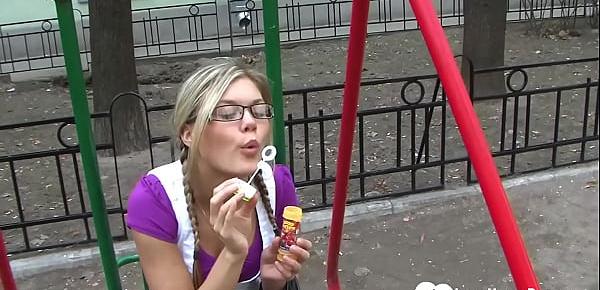  Cutie at the playground is great at sucking